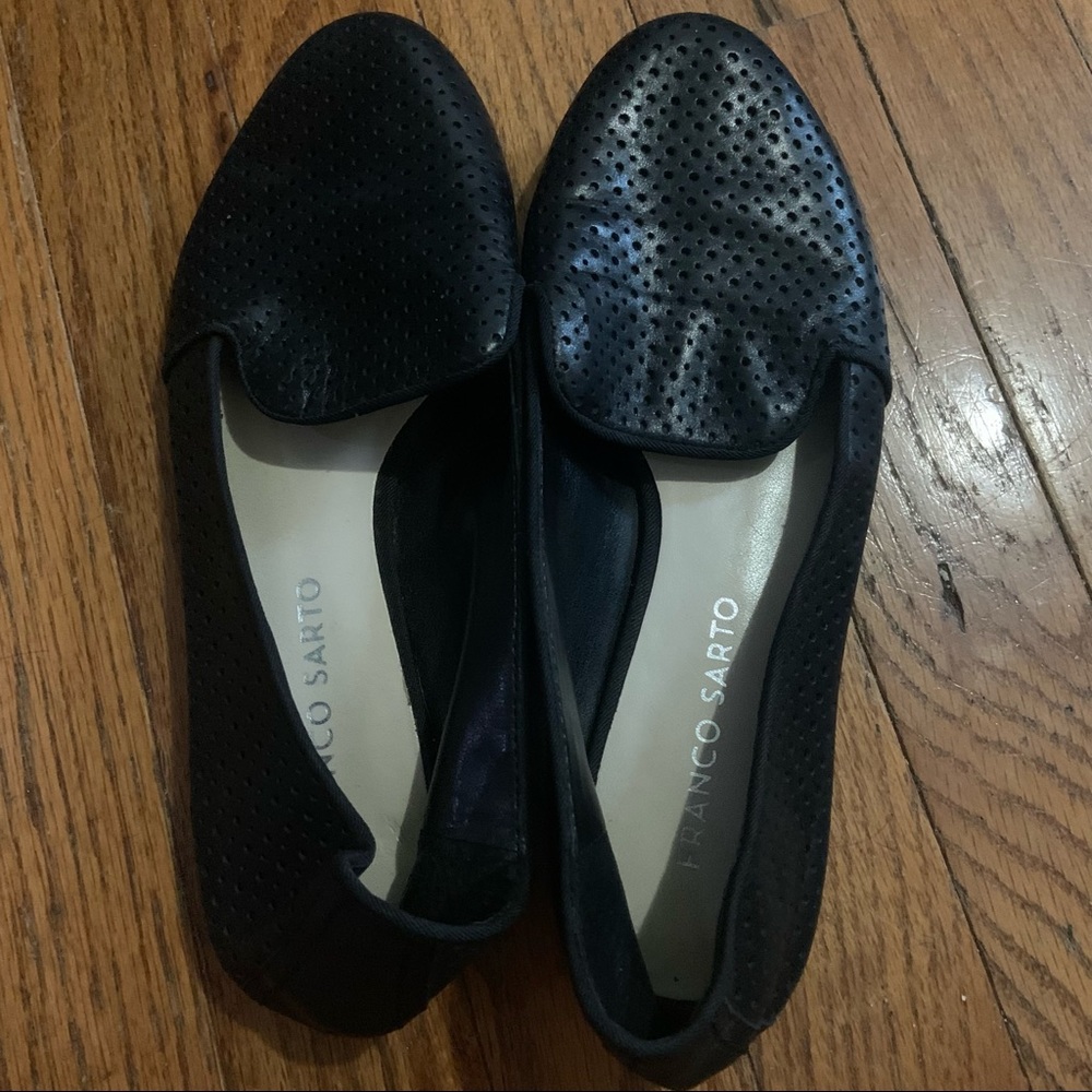 Ultra comfy genuine leather Franco Sarto Zahara perforated loafers